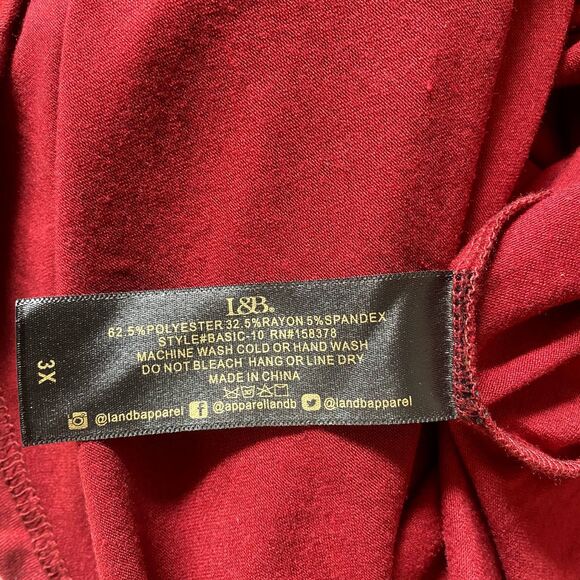 NWT Lucky & Blessed Red Tie Waist Button Front Basic Tee Slouchy Plus Size 3X - Picture 4 of 4